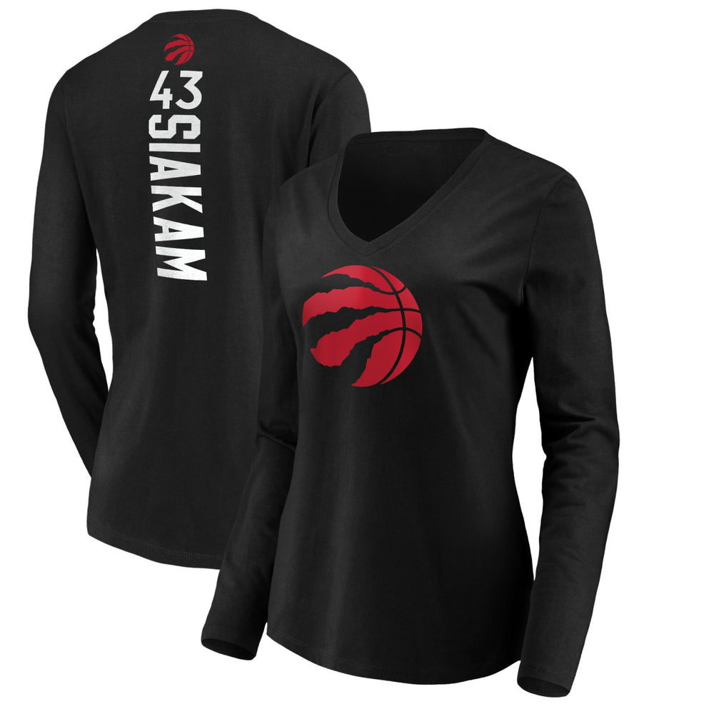 Pascal Siakam Toronto Raptors Women's Playmaker Name & Number Long Sleeve T-Shirt Black - Fanatics