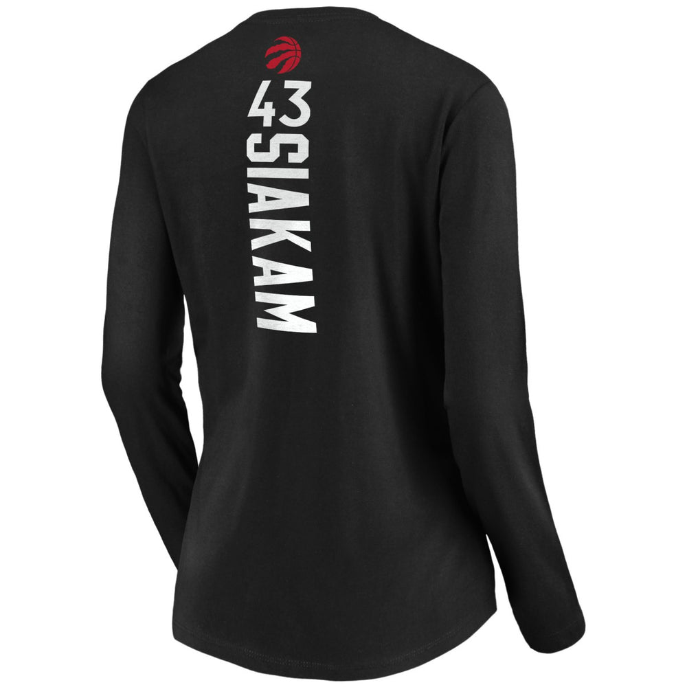 Pascal Siakam Toronto Raptors Women's Playmaker Name & Number Long Sleeve T-Shirt Black - Fanatics