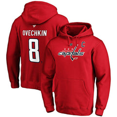 Alexander Ovechkin Washington Capitals Fanatics Authentic Stack Player Name & Number Fitted Pullover Hoodie - Red | US 3731932