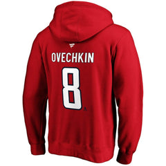 Alexander Ovechkin Washington Capitals Fanatics Authentic Stack Player Name & Number Fitted Pullover Hoodie - Red | US 3731932