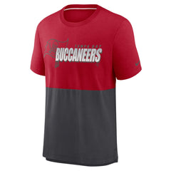 Tampa Bay Buccaneers Fan Gear Colorblock Tri-Blend T-Shirt - Red/Pewter T-shirts