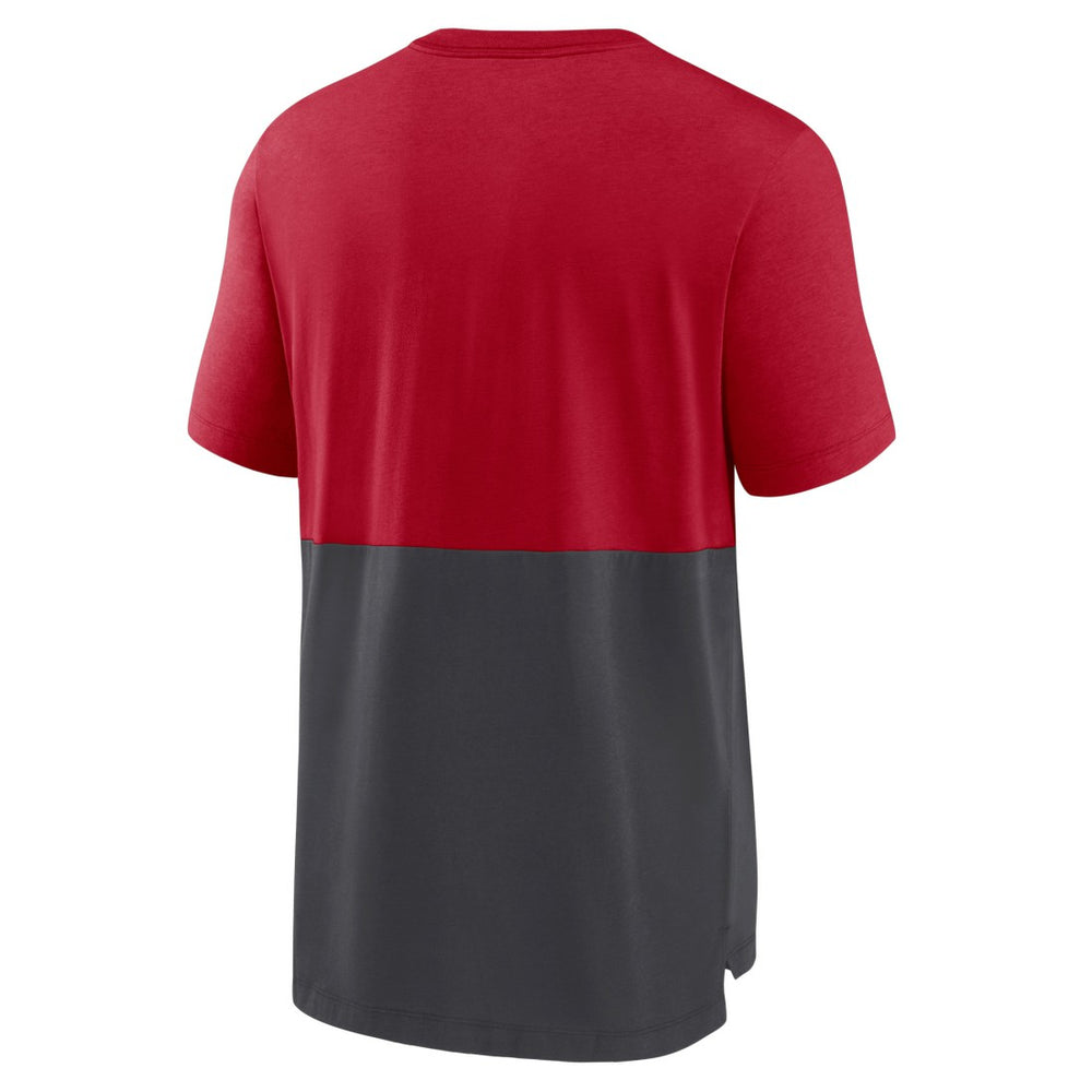 Tampa Bay Buccaneers Fan Gear Colorblock Tri-Blend T-Shirt - Red/Pewter T-shirts