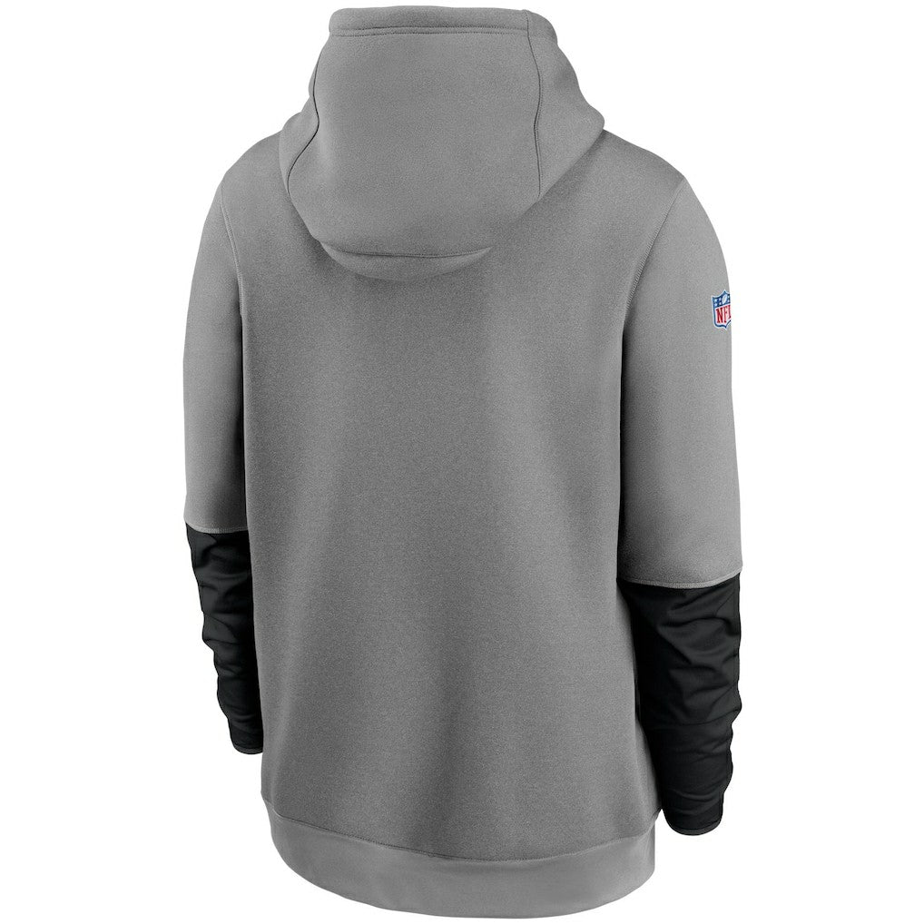 New Orleans Saints Sideline Playbook Performance Pullover Hoodie - Heathered Gray/Black Hoodies