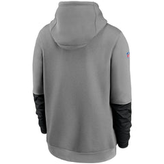 New Orleans Saints Sideline Playbook Performance Pullover Hoodie - Heathered Gray/Black Hoodies