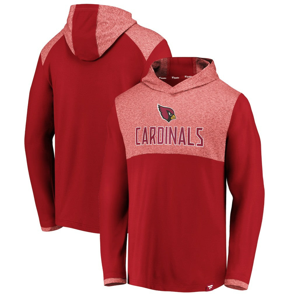Arizona Cardinals Iconic Marbled Clutch Hoodie Long Sleeve T-Shirt - Cardinal Hoodies