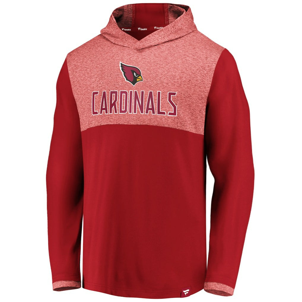 Arizona Cardinals Iconic Marbled Clutch Hoodie Long Sleeve T-Shirt - Cardinal Hoodies