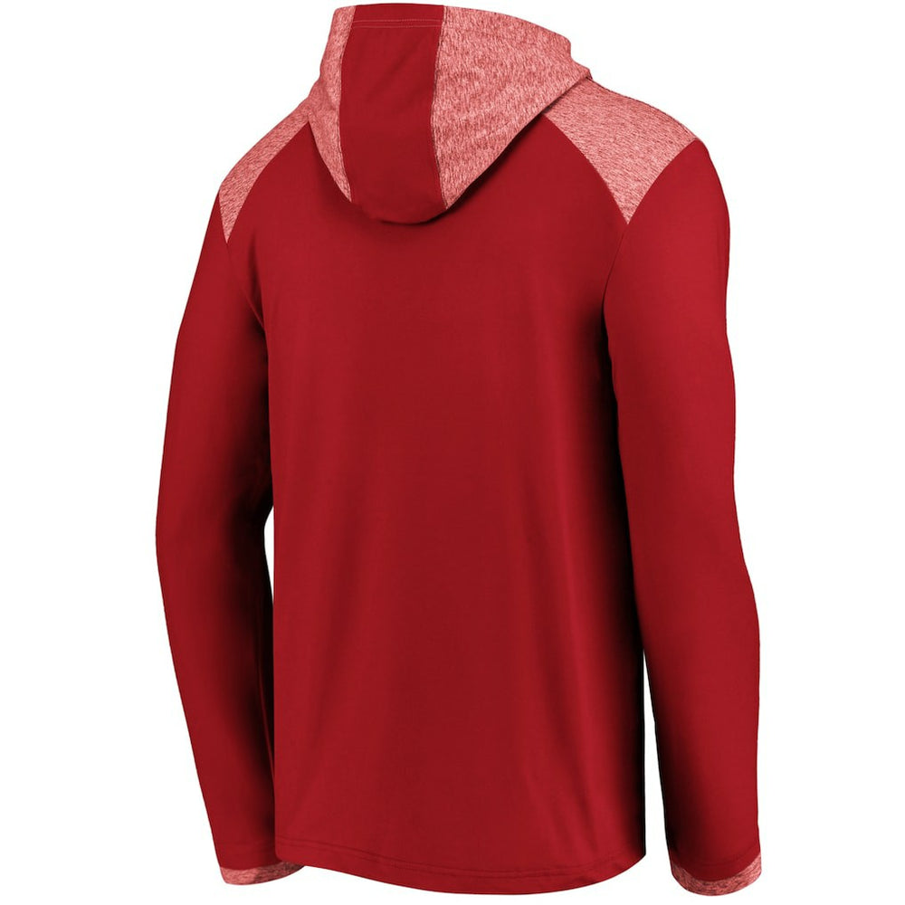 Arizona Cardinals Iconic Marbled Clutch Hoodie Long Sleeve T-Shirt - Cardinal Hoodies