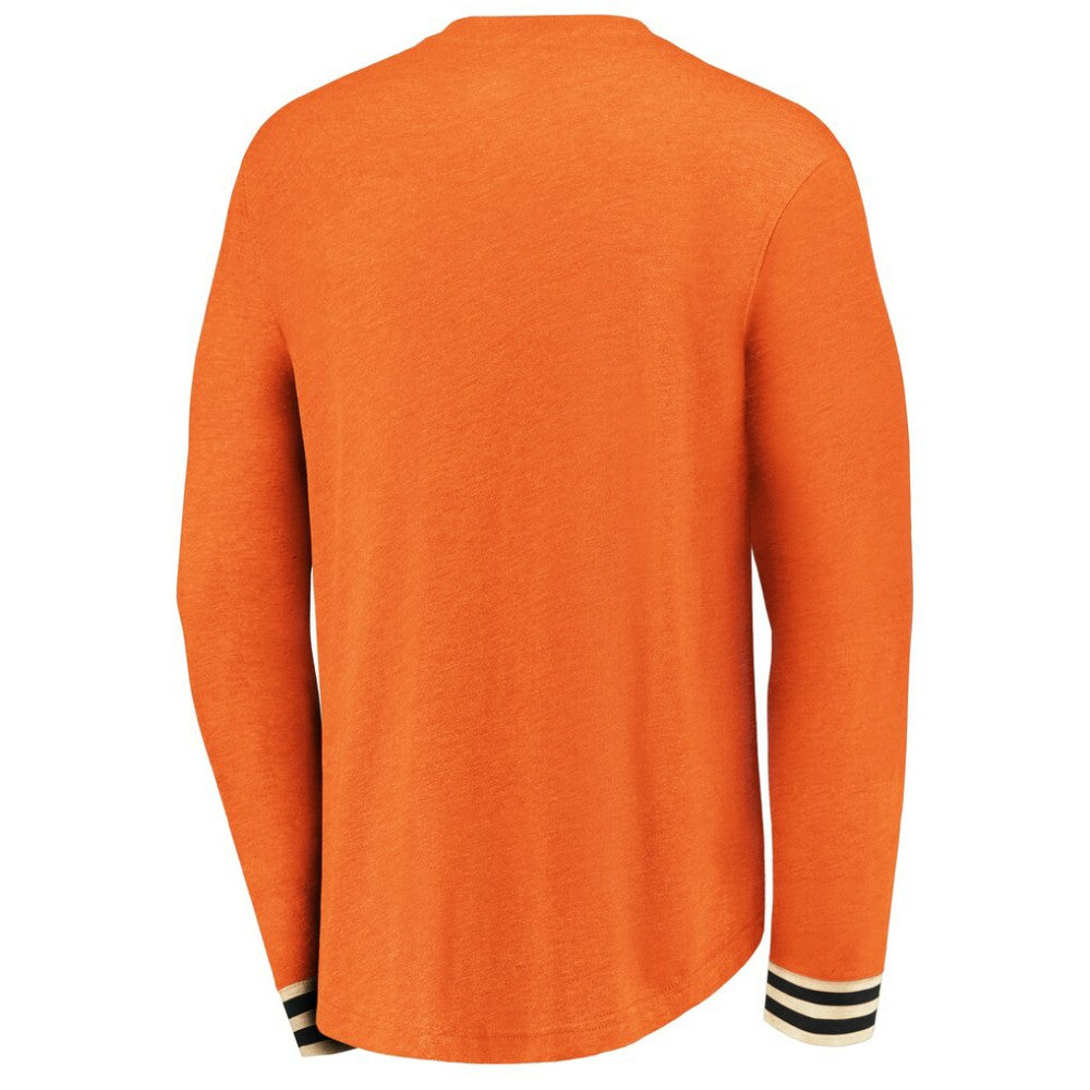 Philadelphia Flyers Fanatics True Classics Henley Long Sleeve T-Shirt - Heathered Orange | US 3747618