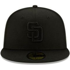 San Diego Padres New Era Black on Black 59FIFTY Fitted Hat - Black Hats