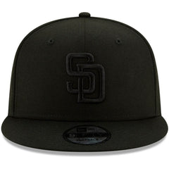 San Diego Padres New Era Black on Black 9FIFTY Snapback Adjustable Hat - Black Hats