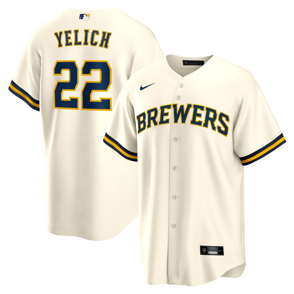Christian Yelich Milwaukee Brewers Nike Home Replica Player Jersey - Cream Jerseys