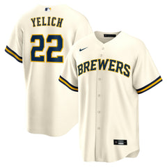 Christian Yelich Milwaukee Brewers Nike Home Replica Player Jersey - Cream Jerseys