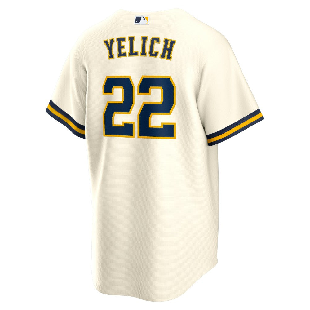 Christian Yelich Milwaukee Brewers Nike Home Replica Player Jersey - Cream Jerseys