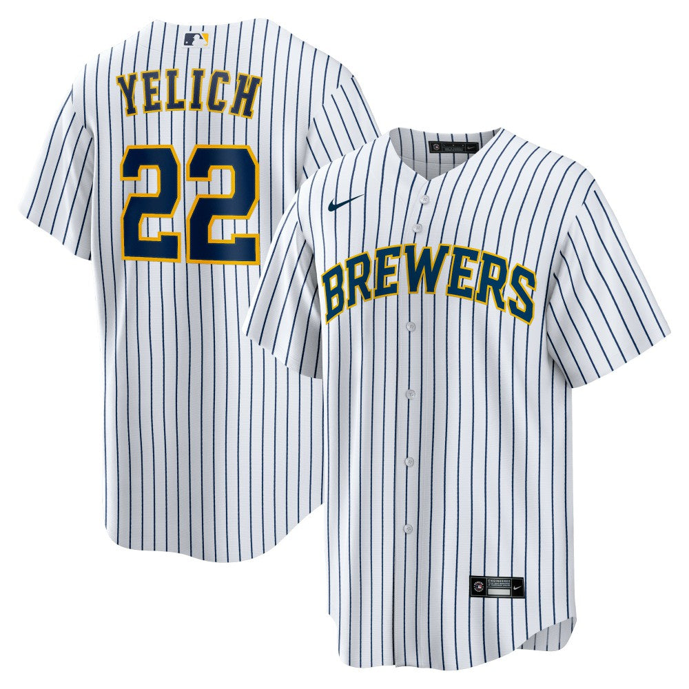 Christian Yelich Milwaukee Brewers Nike Alternate Replica Player Jersey - White Jerseys