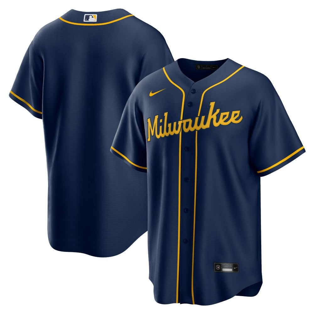 Milwaukee Brewers Nike Alternate Replica Team Jersey - Navy Jerseys