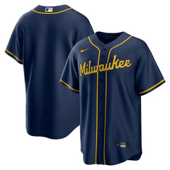 Milwaukee Brewers Nike Alternate Replica Team Jersey - Navy Jerseys