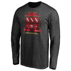 San Francisco 49ers Hometown Trolley Car Long Sleeve T-Shirt - Heather Gray T-shirts