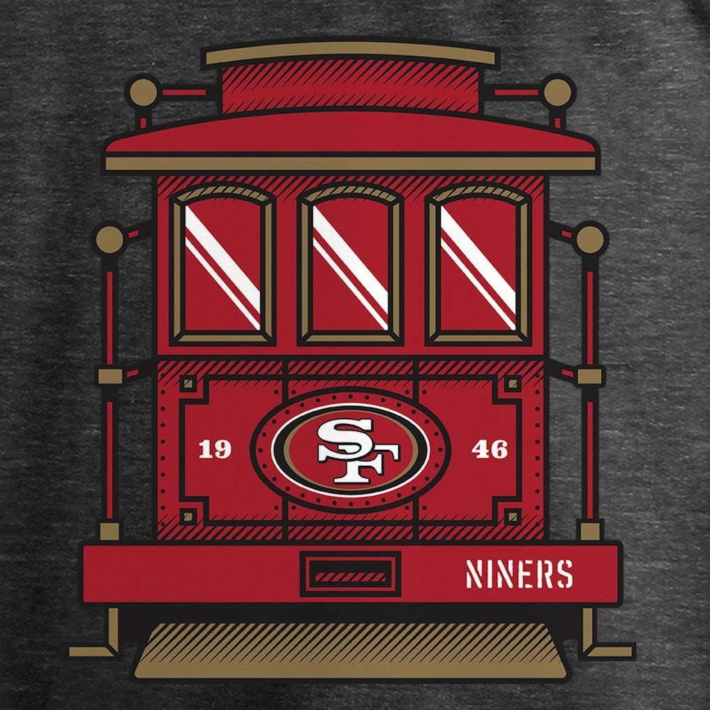 San Francisco 49ers Hometown Trolley Car Long Sleeve T-Shirt - Heather Gray T-shirts