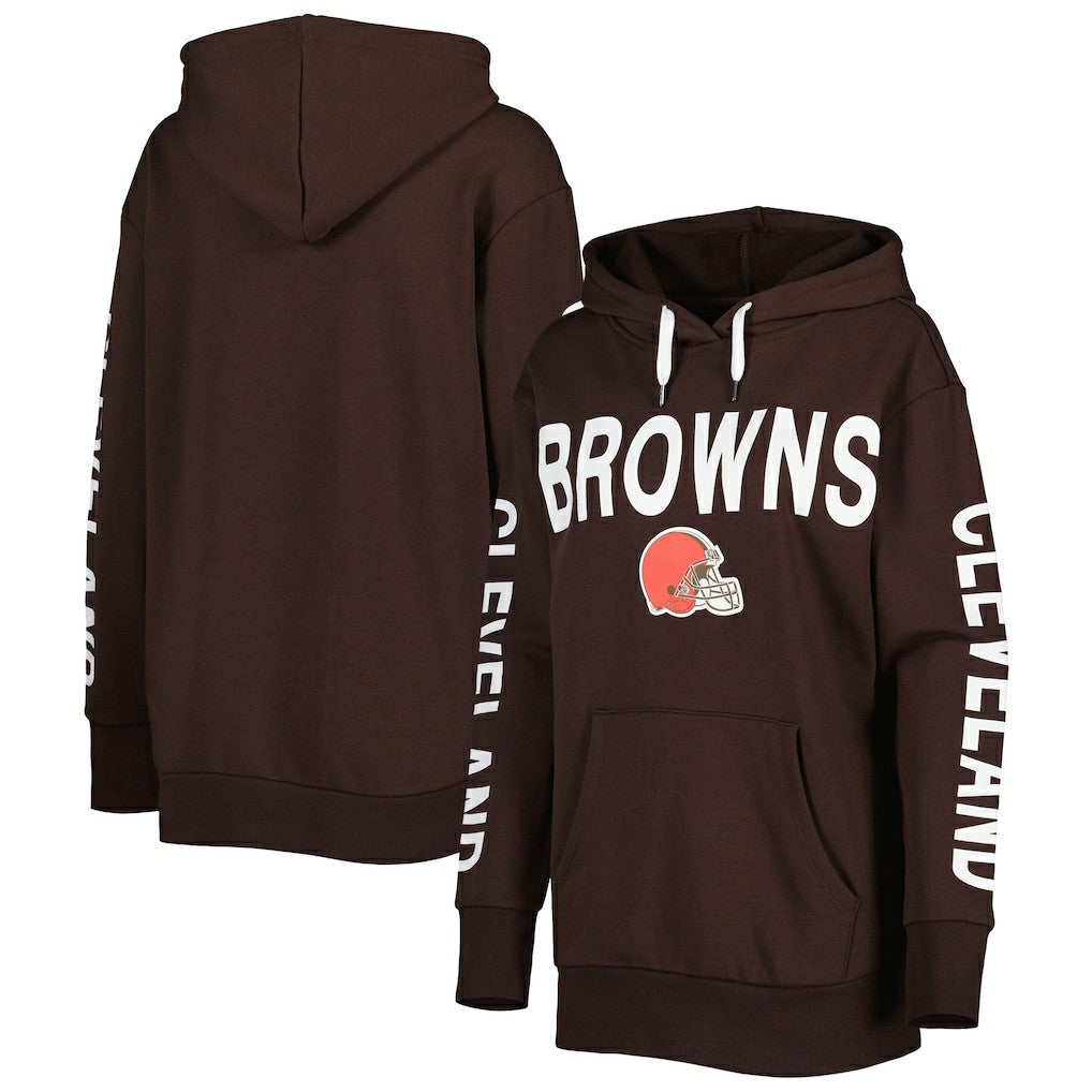 Cleveland Browns G-III 4Her by Carl Banks Women's Extra Point Pullover Hoodie - Brown Hoodies