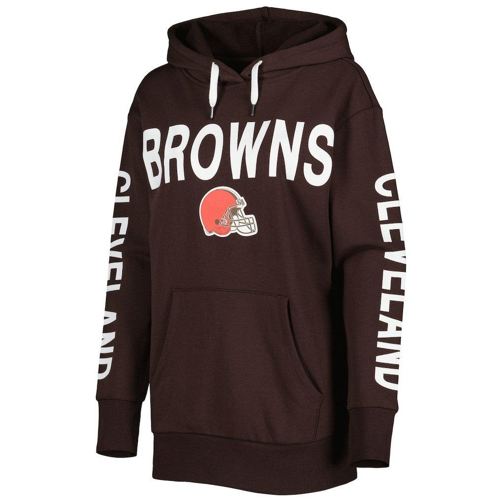 Cleveland Browns G-III 4Her by Carl Banks Women's Extra Point Pullover Hoodie - Brown Hoodies