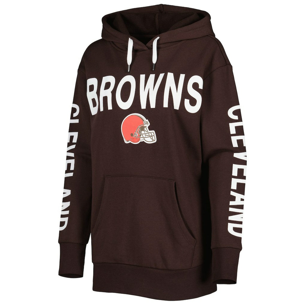 Cleveland Browns G-III 4Her by Carl Banks Women's Extra Point Pullover Hoodie - Brown Hoodies
