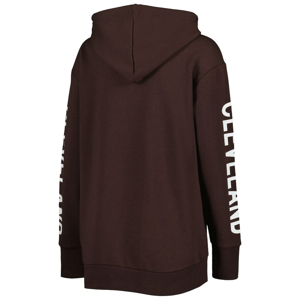 Cleveland Browns G-III 4Her by Carl Banks Women's Extra Point Pullover Hoodie - Brown Hoodies