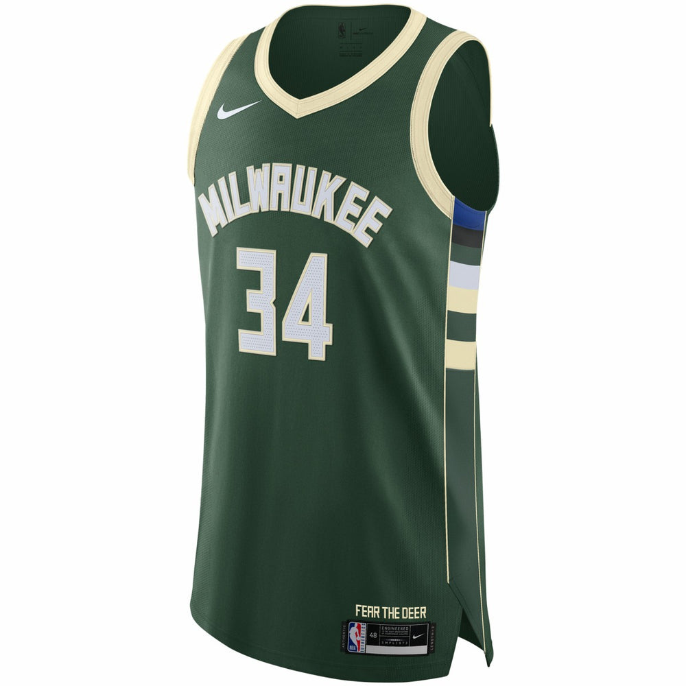 Giannis Antetokounmpo Milwaukee Bucks Authentic Jersey Icon Edition Hunter Green - Nike