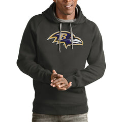 Baltimore Ravens Antigua Victory Pullover Hoodie - Charcoal Hoodies