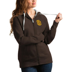 San Diego Padres Antigua Women's Victory Full-Zip Hoodie - Brown Hoodies