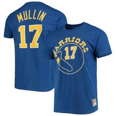 Chris Mullin Golden State Warriors Hardwood Classics Name & Number Team T-Shirt Royal - Mitchell & Ness outlet