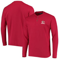 Kansas City Chiefs Dunbrooke Logo Maverick Thermal Henley Long Sleeve T-Shirt - Red T-shirts