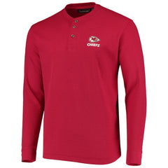 Kansas City Chiefs Dunbrooke Logo Maverick Thermal Henley Long Sleeve T-Shirt - Red T-shirts