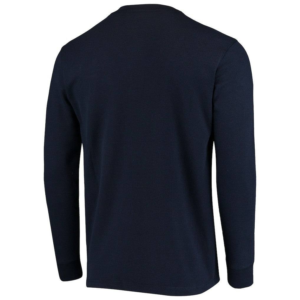 New England Patriots Dunbrooke Logo Maverick Thermal Henley Long Sleeve T-Shirt - Navy T-shirts