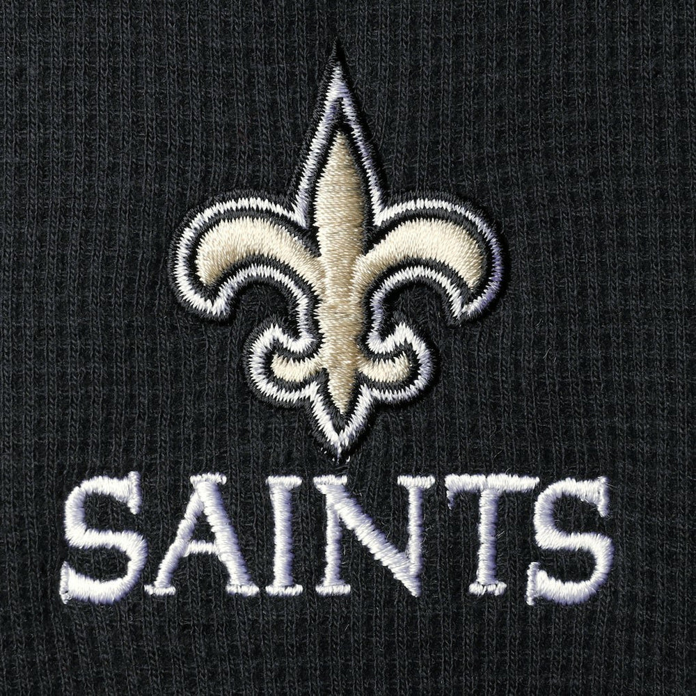 New Orleans Saints Dunbrooke Logo Maverick Thermal Henley Long Sleeve T-Shirt - Black T-shirts