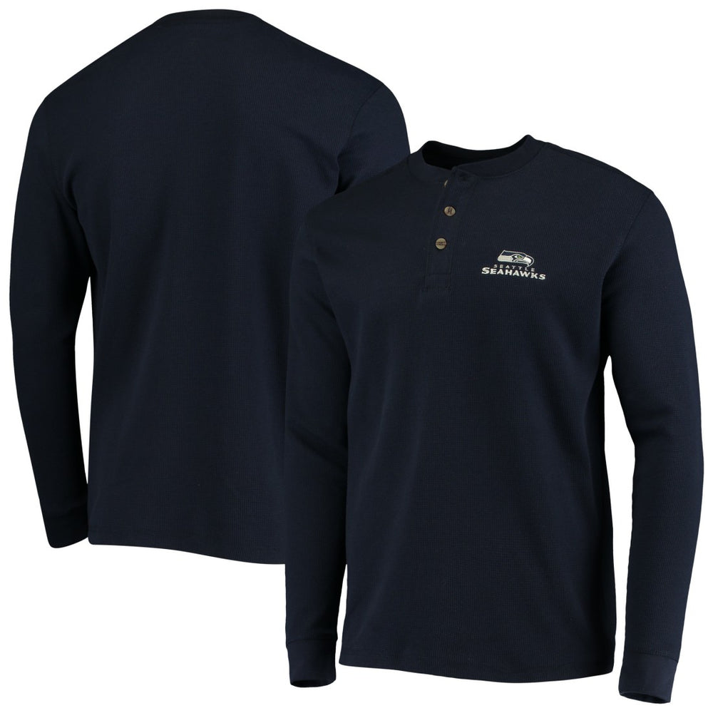 Seattle Seahawks Dunbrooke Logo Maverick Thermal Henley Long Sleeve T-Shirt - Navy T-shirts