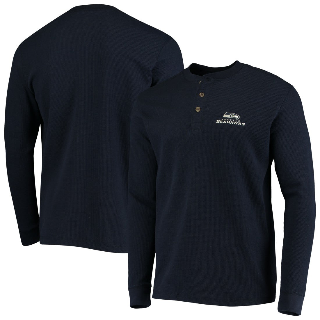 Seattle Seahawks Dunbrooke Logo Maverick Thermal Henley Long Sleeve T-Shirt - Navy T-shirts