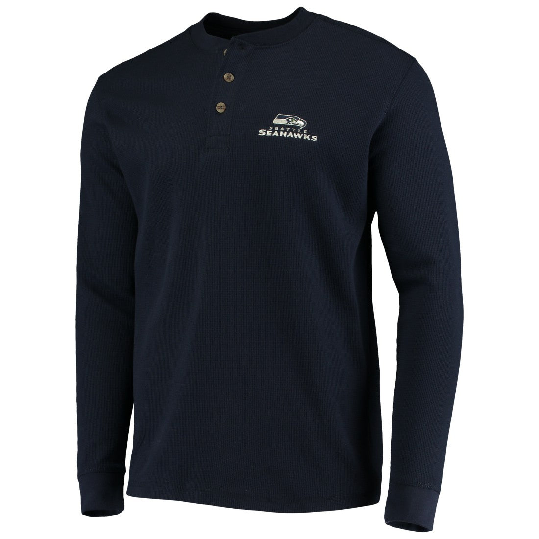 Seattle Seahawks Dunbrooke Logo Maverick Thermal Henley Long Sleeve T-Shirt - Navy T-shirts