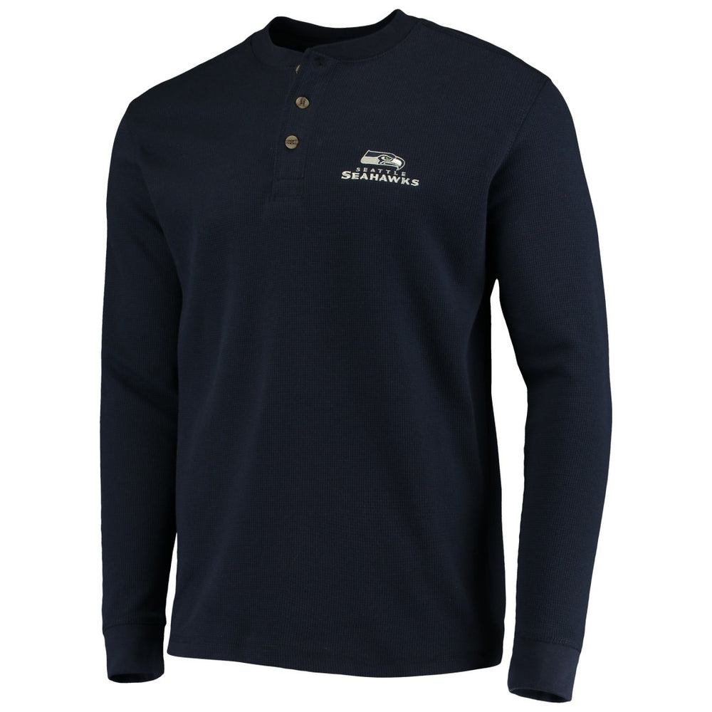 Seattle Seahawks Dunbrooke Logo Maverick Thermal Henley Long Sleeve T-Shirt - Navy T-shirts