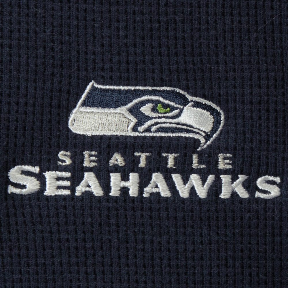 Seattle Seahawks Dunbrooke Logo Maverick Thermal Henley Long Sleeve T-Shirt - Navy T-shirts