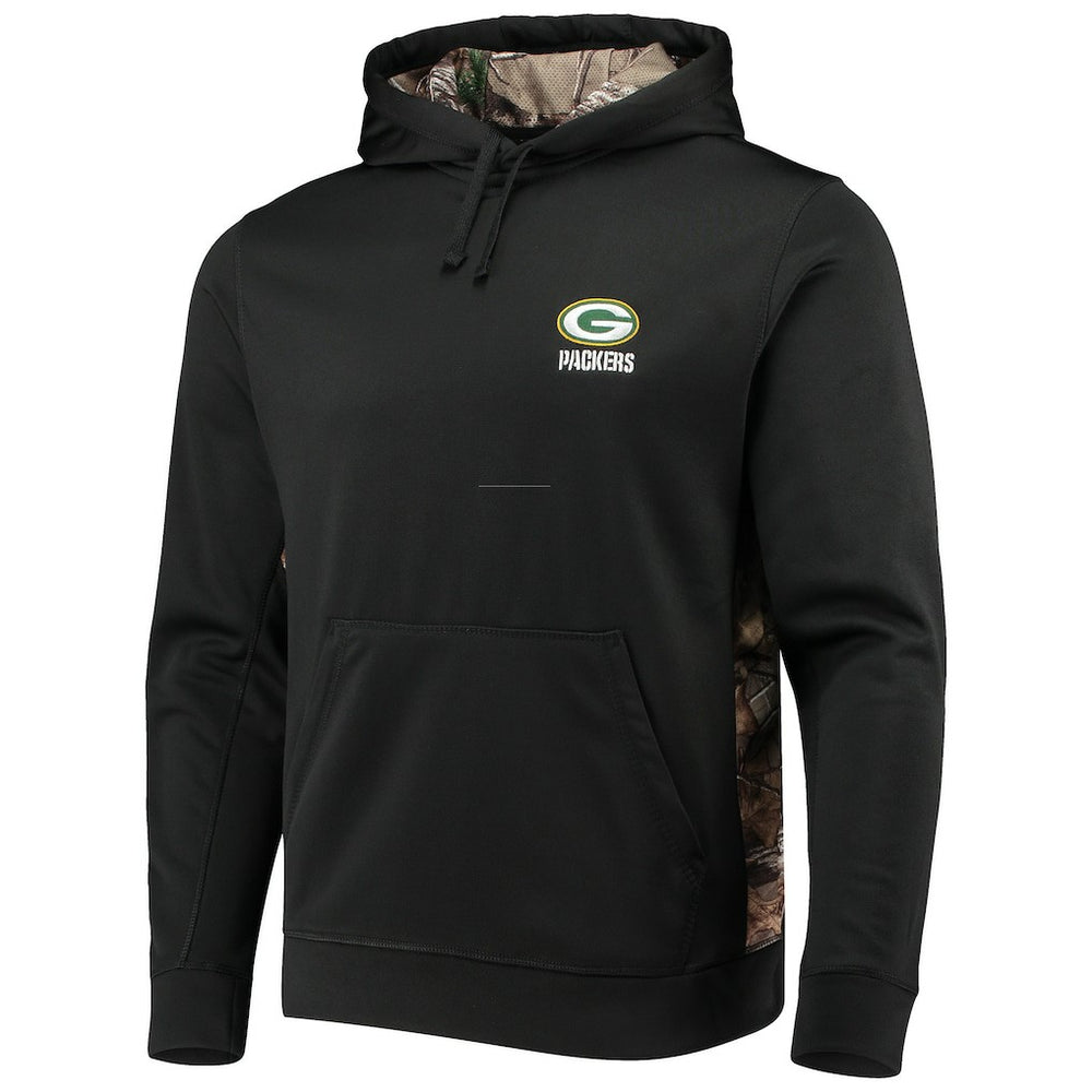 Green Bay Packers Dunbrooke Logo Ranger Pullover Hoodie - Black/Realtree Camo Hoodies