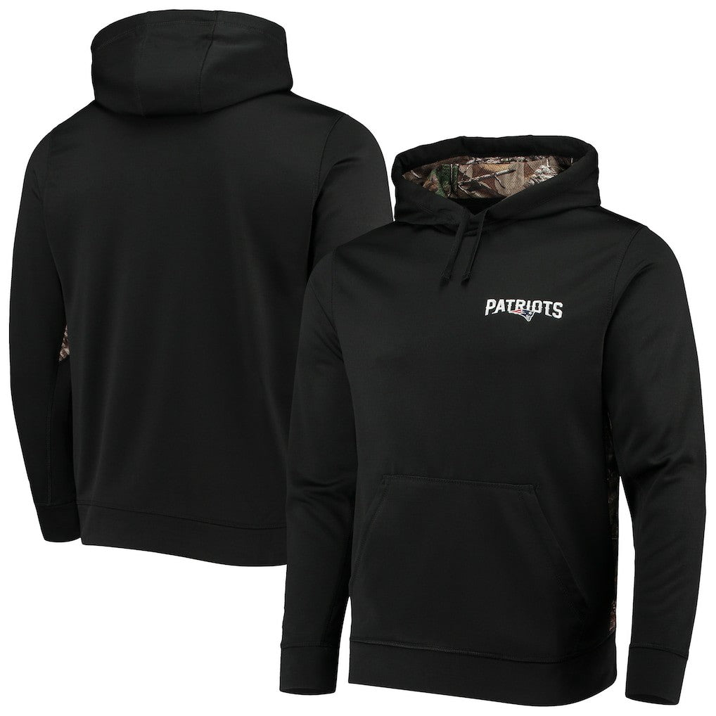 New England Patriots Dunbrooke Logo Ranger Pullover Hoodie - Black/Realtree Camo Hoodies