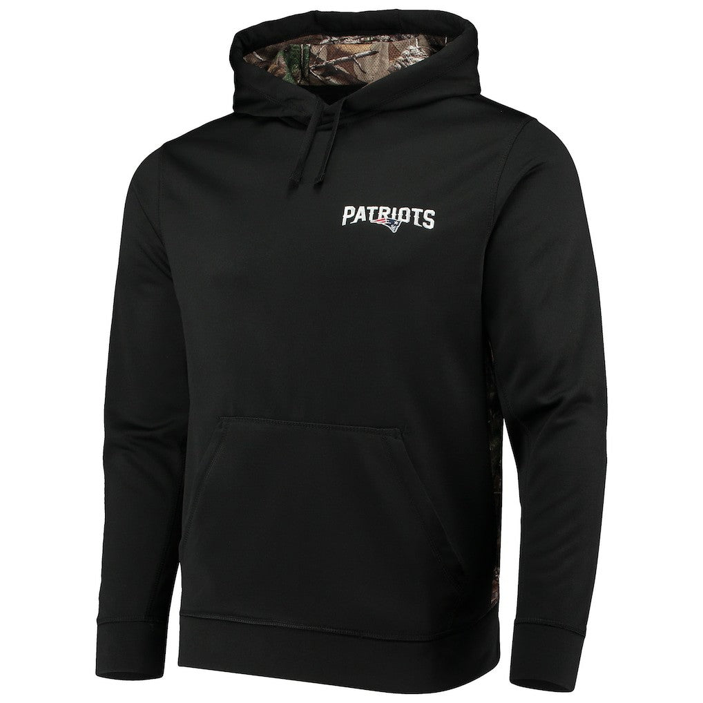 New England Patriots Dunbrooke Logo Ranger Pullover Hoodie - Black/Realtree Camo Hoodies