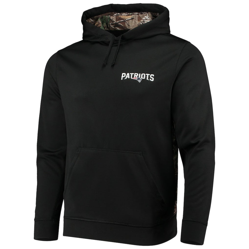 New England Patriots Dunbrooke Logo Ranger Pullover Hoodie - Black/Realtree Camo Hoodies