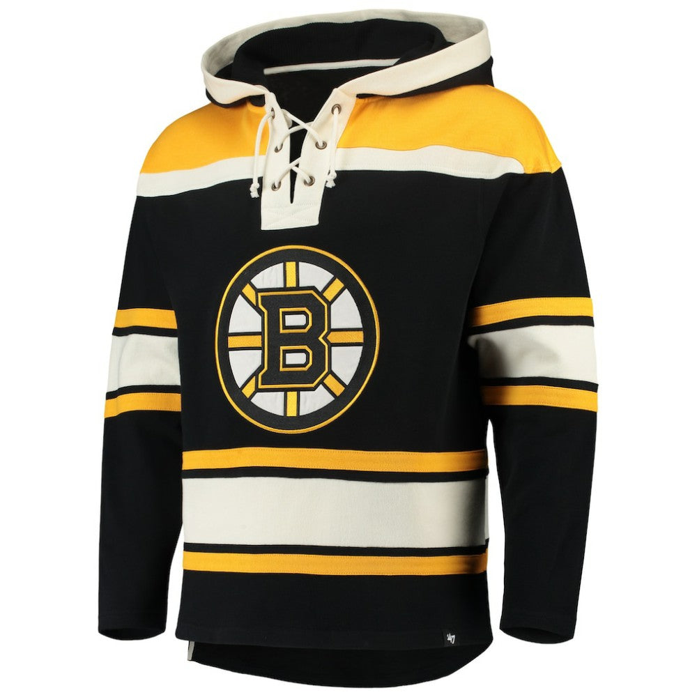 David Pastrnak Boston Bruins '47 Player Lacer Pullover Hoodie - Black | US 3781521