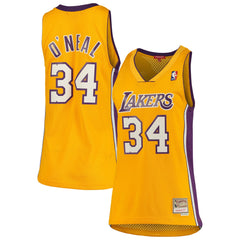 Shaquille O'Neal Los Angeles Lakers Women's 1999/00 Hardwood Classics Swingman Jersey Gold - Mitchell & Ness