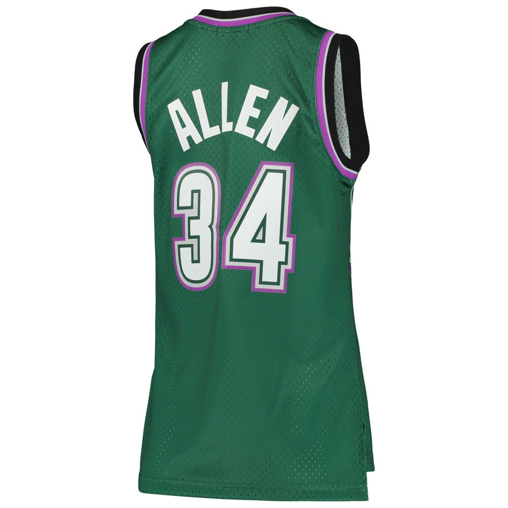 Ray Allen Milwaukee Bucks Women's 1996/97 Hardwood Classics Swingman Jersey Green - Mitchell & Ness