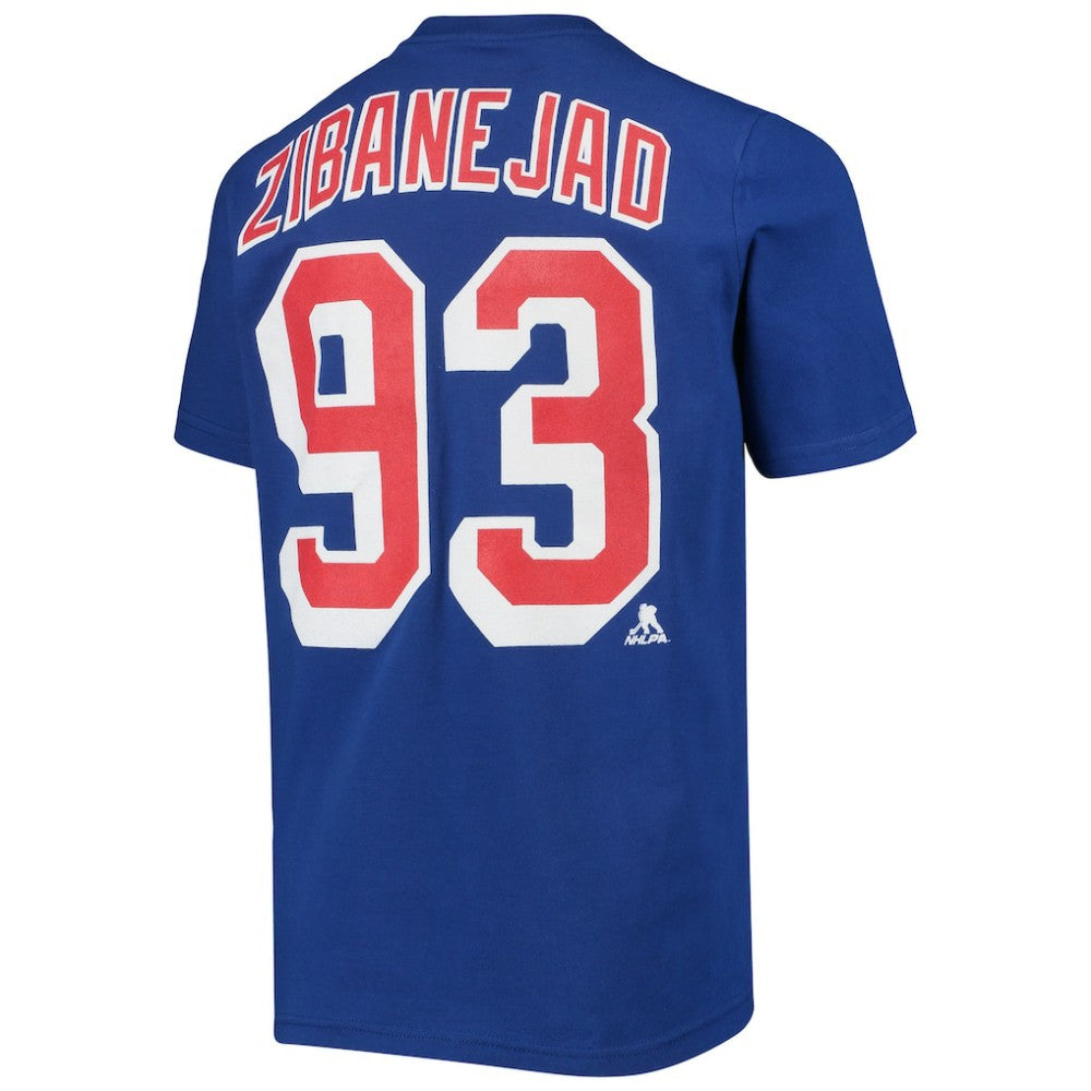 Mika Zibanejad New York Rangers Youth Player Name & Number T-Shirt - Blue | US 3789171
