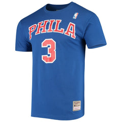 Allen Iverson Philadelphia 76ers Hardwood Classics Name & Number Player T-Shirt Royal - Mitchell & Ness