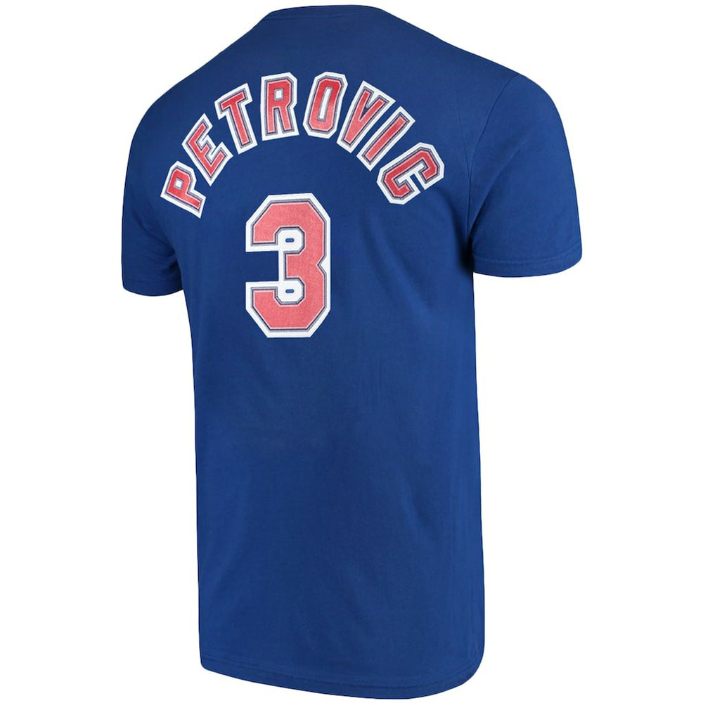 Drazen Petrovic Brooklyn Nets Hardwood Classics Name & Number Player T-Shirt Royal - Mitchell & Ness