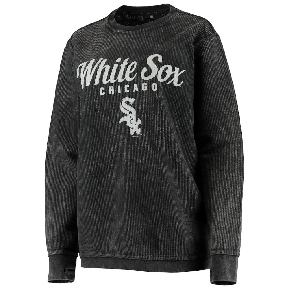Chicago White Sox G-III 4Her by Carl Banks Women's Comfy Cord Pullover Sweatshirt - Black Pullover